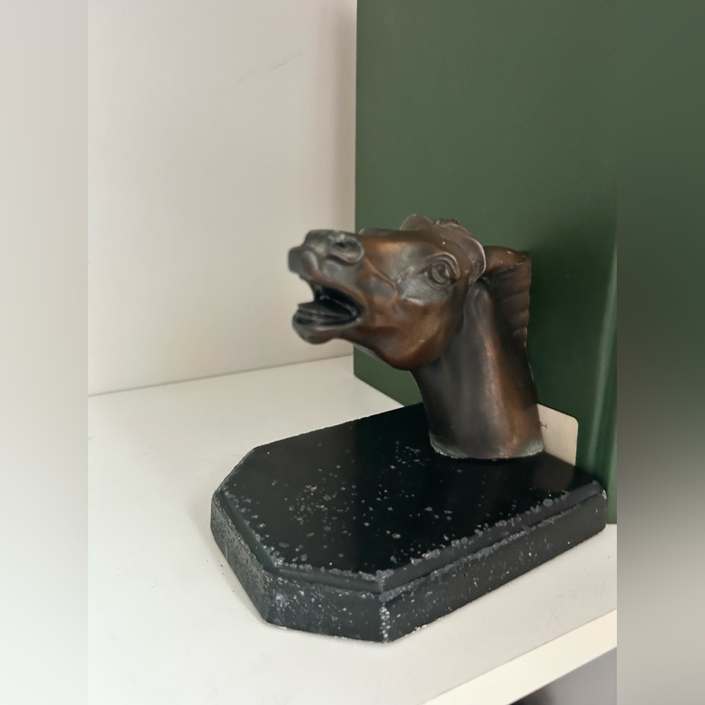 Mid-Century Bronze Horse Head Bookend - Picture 2 of 10
